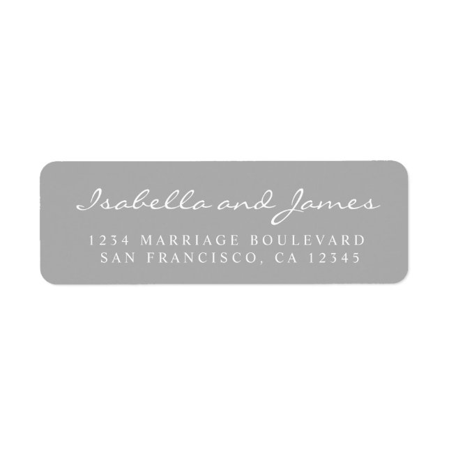 Elegant Calligraphy Names Wedding Return Address (Front)