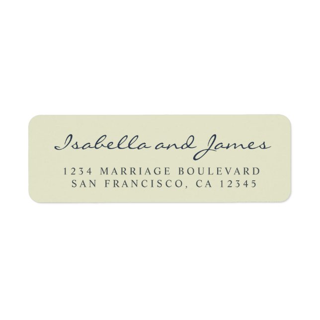 Elegant Calligraphy Names Wedding Return Address (Front)