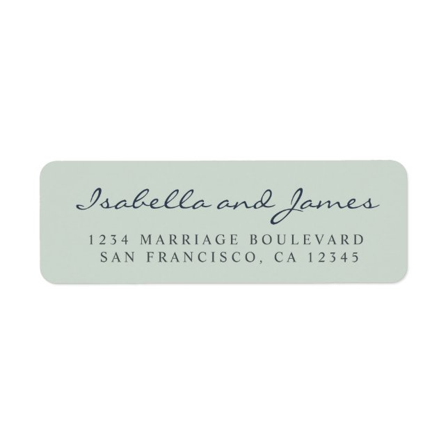 Elegant Calligraphy Names Wedding Return Address (Front)
