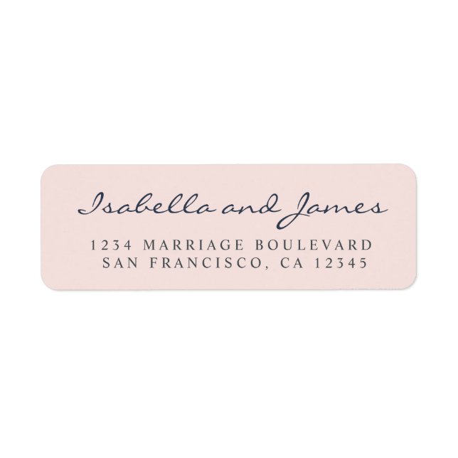 Elegant Calligraphy Names Wedding Return Address (Front)