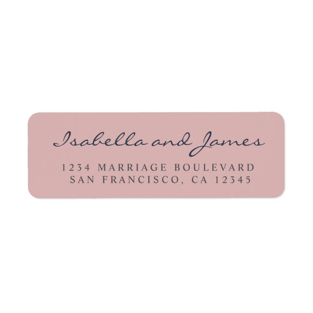 Elegant Calligraphy Names Wedding Return Address (Front)