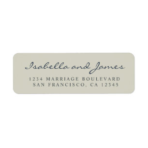 Elegant Calligraphy Names Wedding Return Address