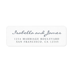Elegant Calligraphy Names Wedding Return Address