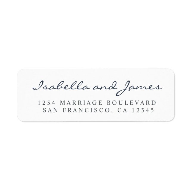 Elegant Calligraphy Names Wedding Return Address (Front)
