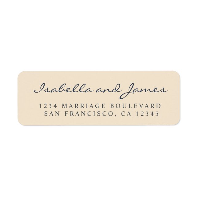 Elegant Calligraphy Names Wedding Return Address (Front)