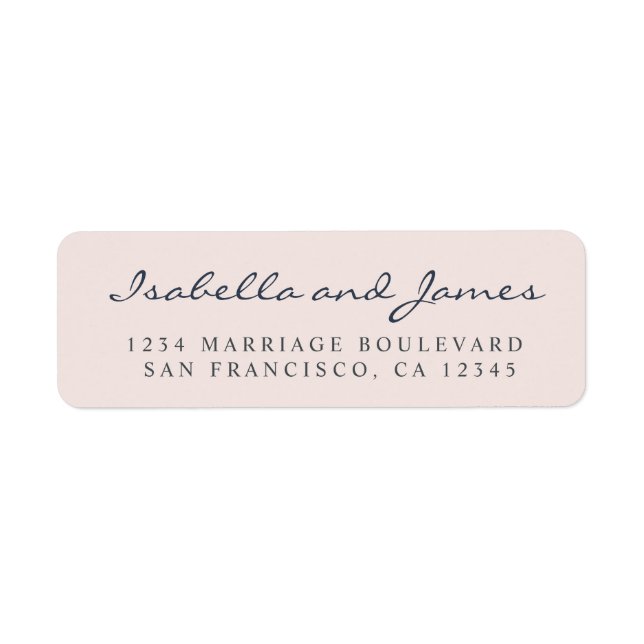Elegant Calligraphy Names Wedding Return Address L (Front)