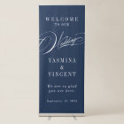 Elegant Calligraphy Navy Blue Wedding Welcome
