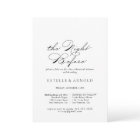 Elegant Calligraphy Night Before Rehearsal Dinner