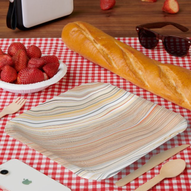 Elegant Calligraphy on Square Paper Plates (Picnic)