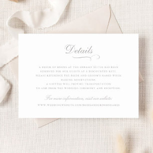Elegant Calligraphy Ornament Script Wedding Detail Invitation