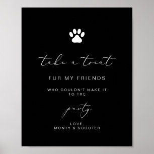 Elegant Calligraphy Pet Pawty Favour poster sign