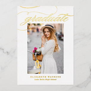 Elegant Calligraphy Photo Graduation Gold 