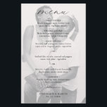 Elegant Calligraphy Photo Modern Wedding Menu<br><div class="desc">Simple Photo Budget Wedding Menu with "menu" in calligraphy along with your wedding menu over your favourite picture.  A minimalist design with chic typography for an elegant touch.</div>
