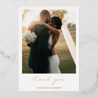 Elegant Calligraphy Photo Modern Wedding Thank You