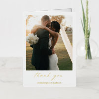 Elegant Calligraphy Photo Modern Wedding Thank You