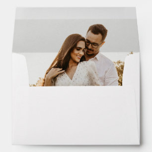 Elegant Calligraphy Photo Return Address Envelope
