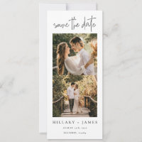 Elegant Calligraphy Photo Strip Save the Date