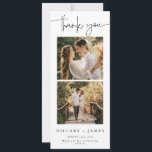 Elegant Calligraphy Photo Strip Thank you Card<br><div class="desc">For more invitation wording options,  please see the complete elegant calligraphy collection: https://www.zazzle.com/collections/whimsical_elegant_calligraphy-119723660555986269?rf=238296117664346256</div>