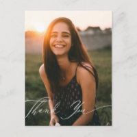 Elegant Calligraphy Photo Thank You