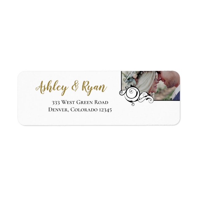 Elegant Calligraphy Photo Wedding Address  (Front)