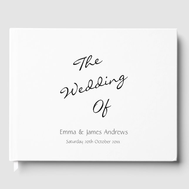 Elegant Calligraphy Photo Wedding Guest Book (Front)