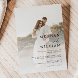 Elegant Calligraphy Photo Wedding Invitation