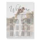 Elegant Calligraphy Photo Wedding Seating Chart