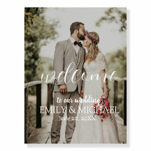 Elegant Calligraphy Photo Wedding Welcome