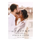 Elegant Calligraphy Photo Wedding Welcome Sign