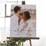 Elegant Calligraphy Photo Wedding Welcome Sign<br><div class="desc">This chic wedding welcome sign features elegant calligraphy with a photo.  For more advanced customization of this design,  please click the Customize Further link to change font,  size,  and color.</div>