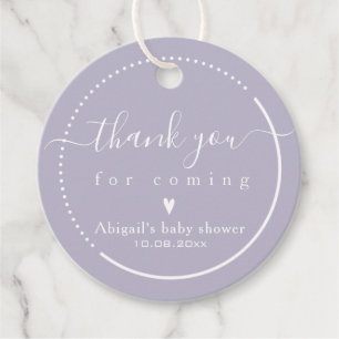 Elegant Calligraphy Pink Baby Shower Thank You Favour Tags