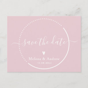 Elegant Calligraphy Pink Wedding Save the Date Postcard