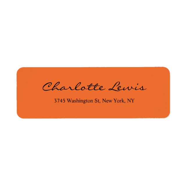 Elegant Calligraphy Plain Orange Legible Text (Front)