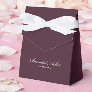 Elegant Calligraphy Plum Wedding Favour Box