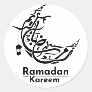 Elegant Calligraphy Ramadan Kareem Decoration Classic Round Sticker