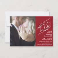 Elegant Calligraphy Red 2 Pane Photo Wedding