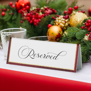 Elegant Calligraphy Red and Gold Wedding Reserved