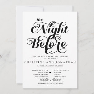 Elegant Calligraphy Rehearsal Dinner Invitation