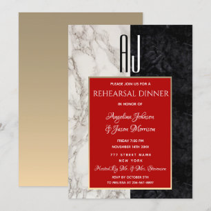 Elegant Calligraphy Rehearsal Dinner Invitation