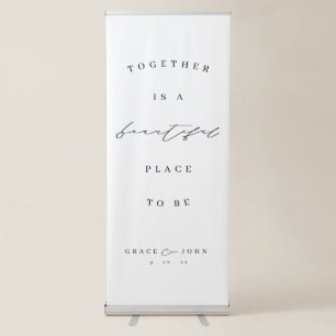 Elegant Calligraphy Retractable Wedding Banner