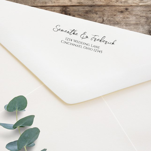 Elegant Calligraphy Return Address Custom Self-inking Stamp (Creative elegant return address stamp.)