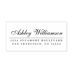 Elegant Calligraphy Return Address Rubber Stamp