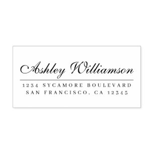 Elegant Calligraphy Return Address Self-inking Stamp
