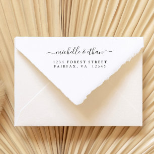 Elegant Calligraphy Return Address Self-inking Stamp