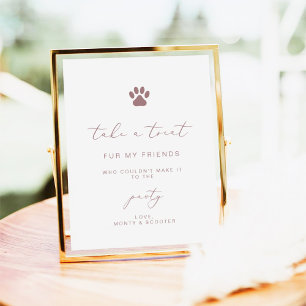 Elegant Calligraphy Rose Gold Pet Pawty Favour Poster