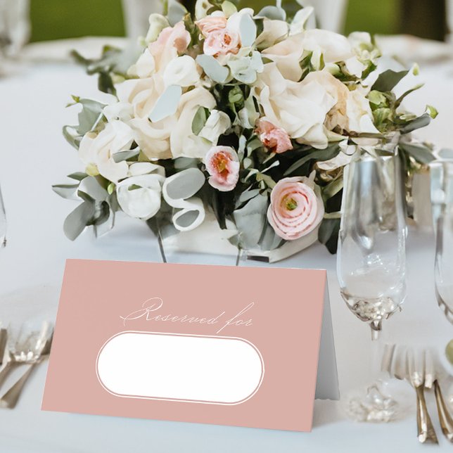 Elegant Calligraphy Rose Gold Wedding Reserved Place Card (Reserved wedding table place card in rose gold from my Wedding Colors collection)