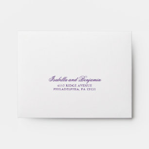 Elegant Calligraphy Royal Purple Wedding RSVP Envelope
