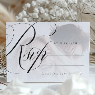 Elegant Calligraphy RSVP Card Wedding