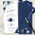 Elegant Calligraphy Rustic Blue Boho Roses Wedding Invitation<br><div class="desc">This beautiful wedding invitation features a rustic boho chic design with hand painted watercolor roses in shades of dusty blue, indigo, and navy. The elegant design includes lacy script calligraphy and a tall portrait layout making this invite both stylish and unique. Wonderful way to invite your friends and family to...</div>