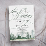 Elegant Calligraphy Rustic Mountains Wedding Invitation<br><div class="desc">Elegant Calligraphy Rustic Mountains Wedding Invitation</div>